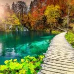 Boardwalk in Nationaal Park Plitvice