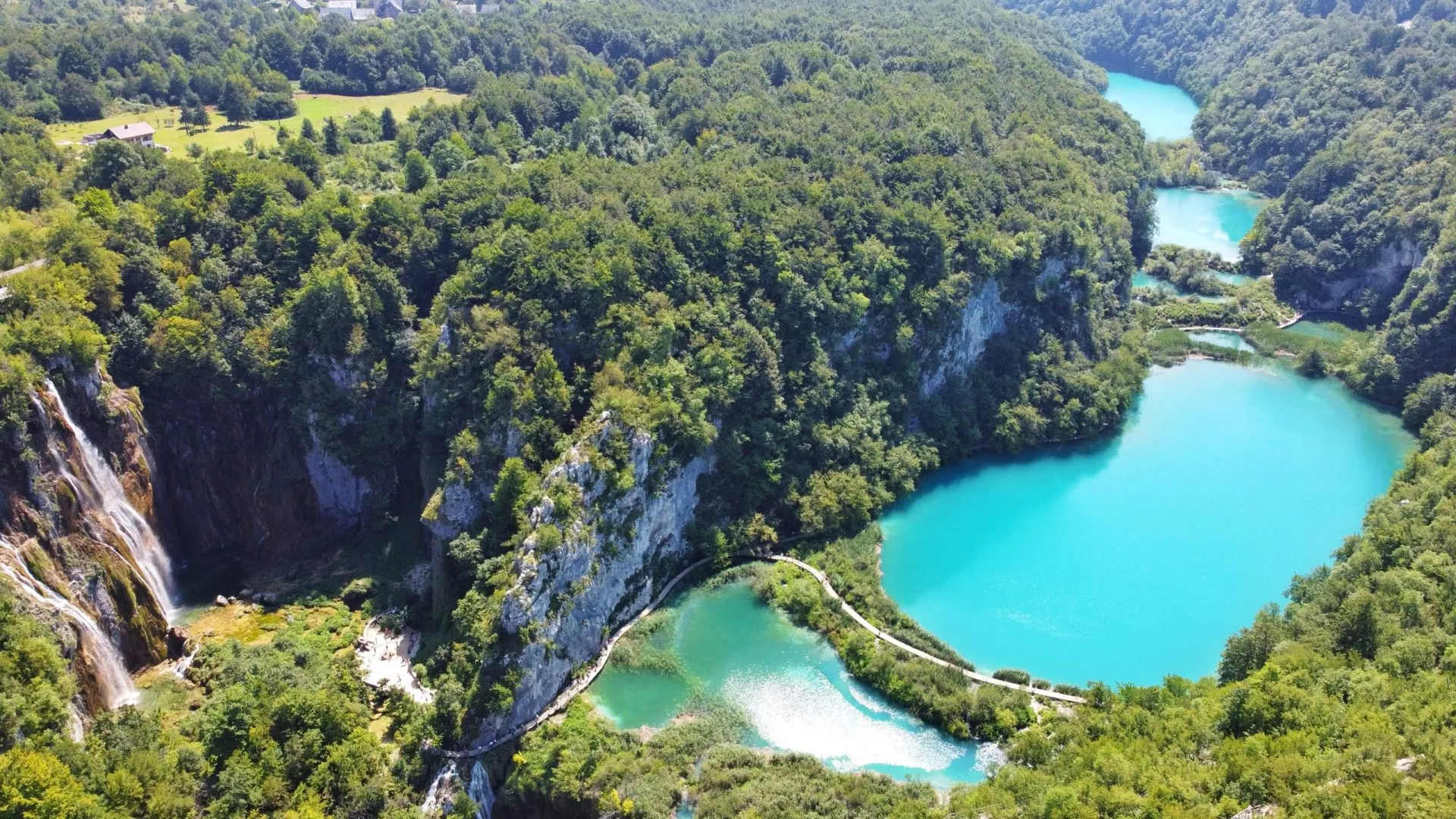 Plitvice meren van bovenaf