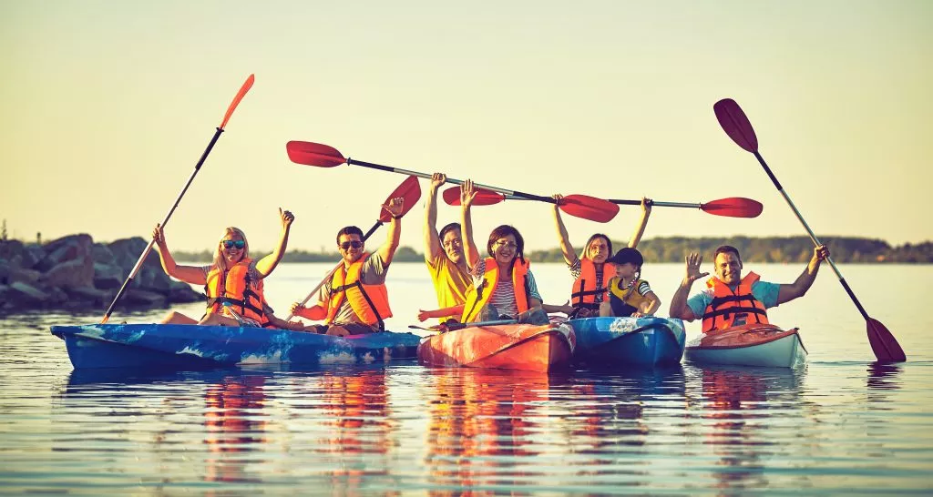 Sea kayaking group
