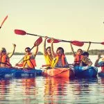 Sea kayaking group