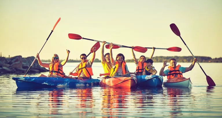 Sea kayaking group