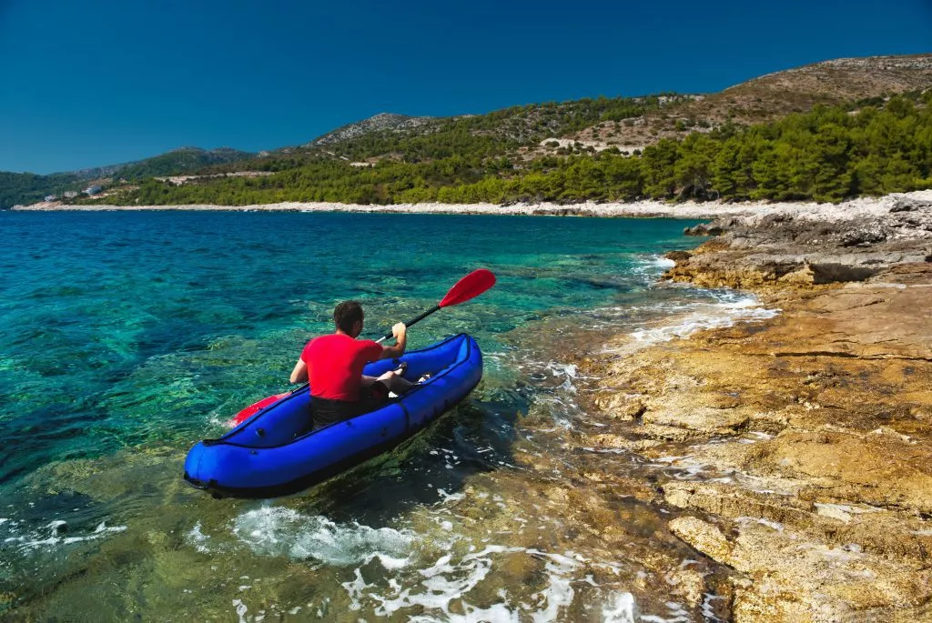 Kayaking close to Hvar island