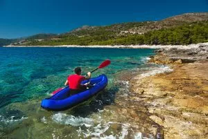 Kayaking close to Hvar island